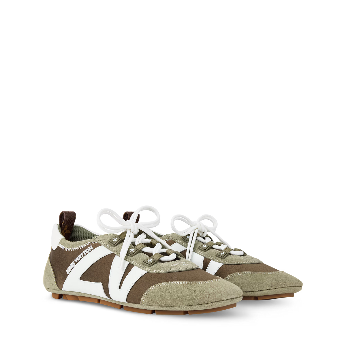 Women's LV Sneakerina Khaki Technical Satin Sneaker 1AJJXW