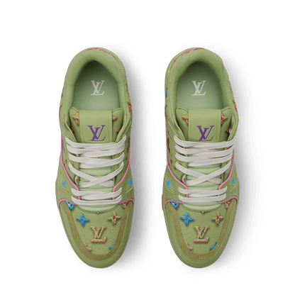 LV Trainer Sneaker Coordinates With The Seasonâ€™s Monogram Donuts Green
