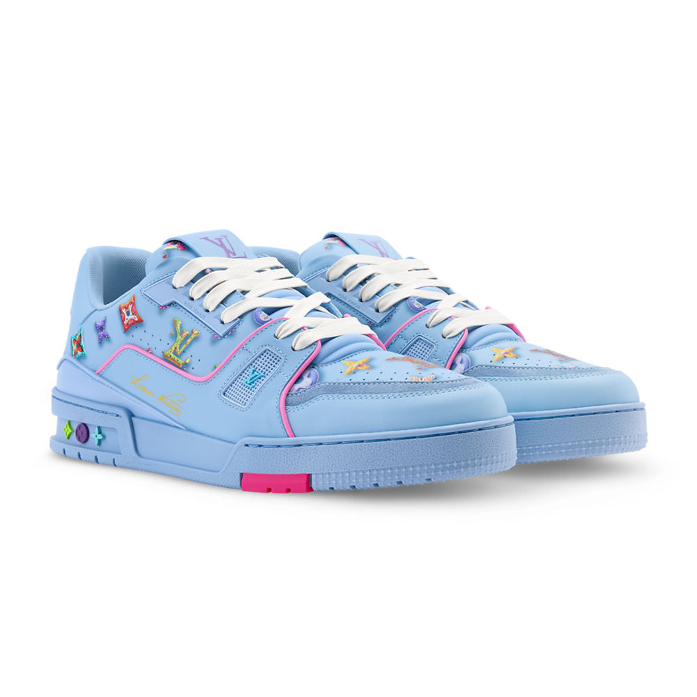 LV Trainer Sneaker Coordinates With The Seasonâ€™s Monogram Donuts Blue