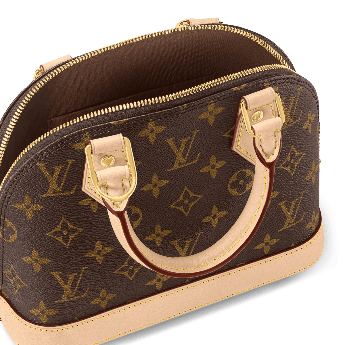 Women's Alma BB Monogram Canvas Top Handle Bag