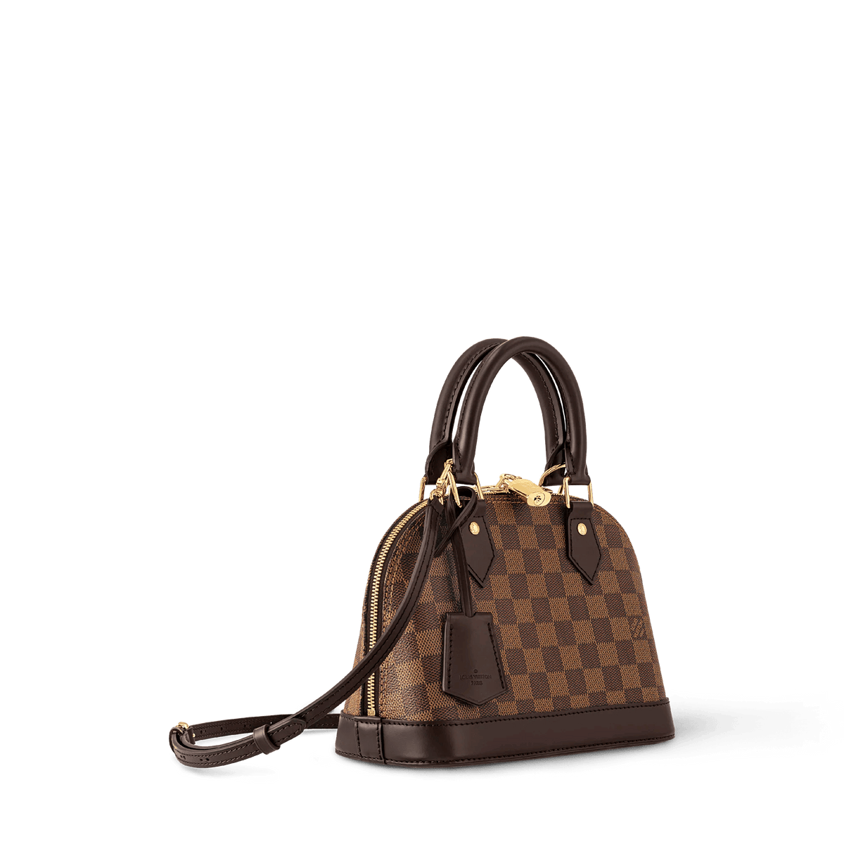 Women's Alma BB Damier Ebene Dark Chocolate Canvas Crossbody Bag
