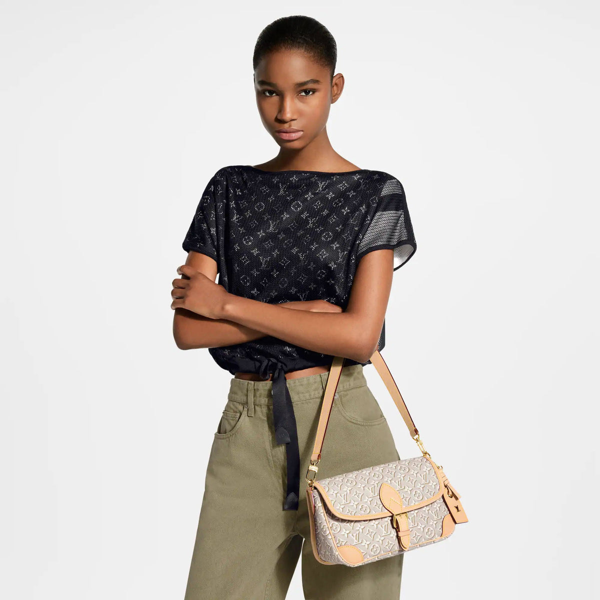 Women's Diane PM Monogram Emblème Peuplier Jacquard Crossbody Bag