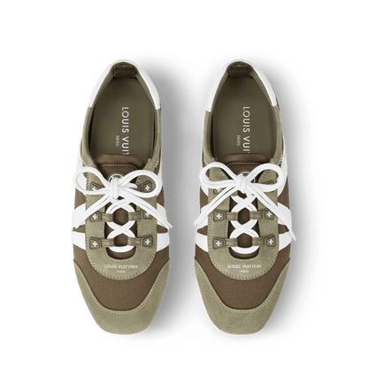 Women's LV Sneakerina Khaki Technical Satin Sneaker 1AJJXW