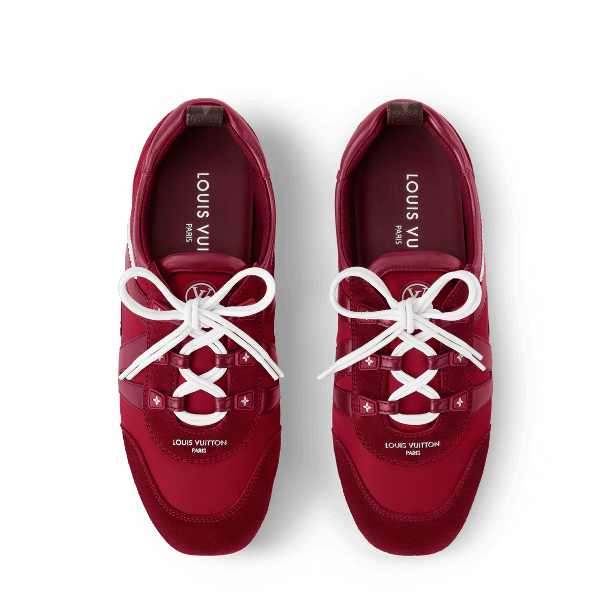 Women's LV Sneakerina Sneaker Ballerina Bordeaux Nylon Suede 1AIVJN