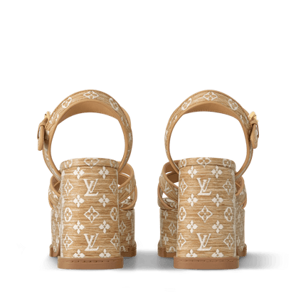 Women's Maya Platform Sandal Natural Monogram Raffia 1AHOEH