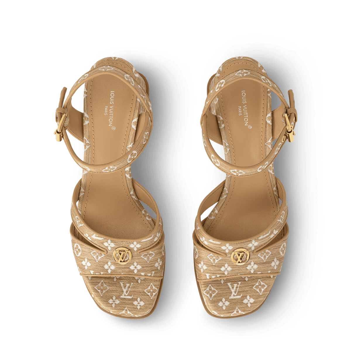 Women's Maya Platform Sandal Natural Monogram Raffia 1AHOEH