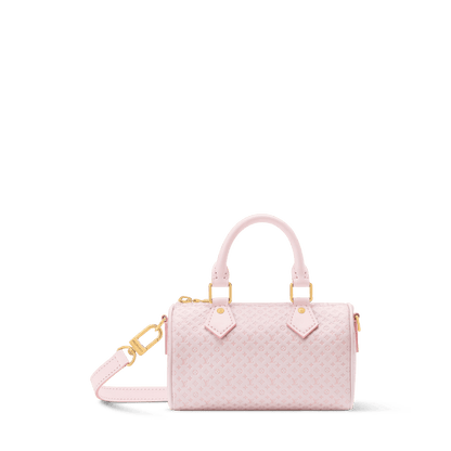 Nano Speedy Minigram Light Bliss Calfskin Leather Gold-Toned Hardware