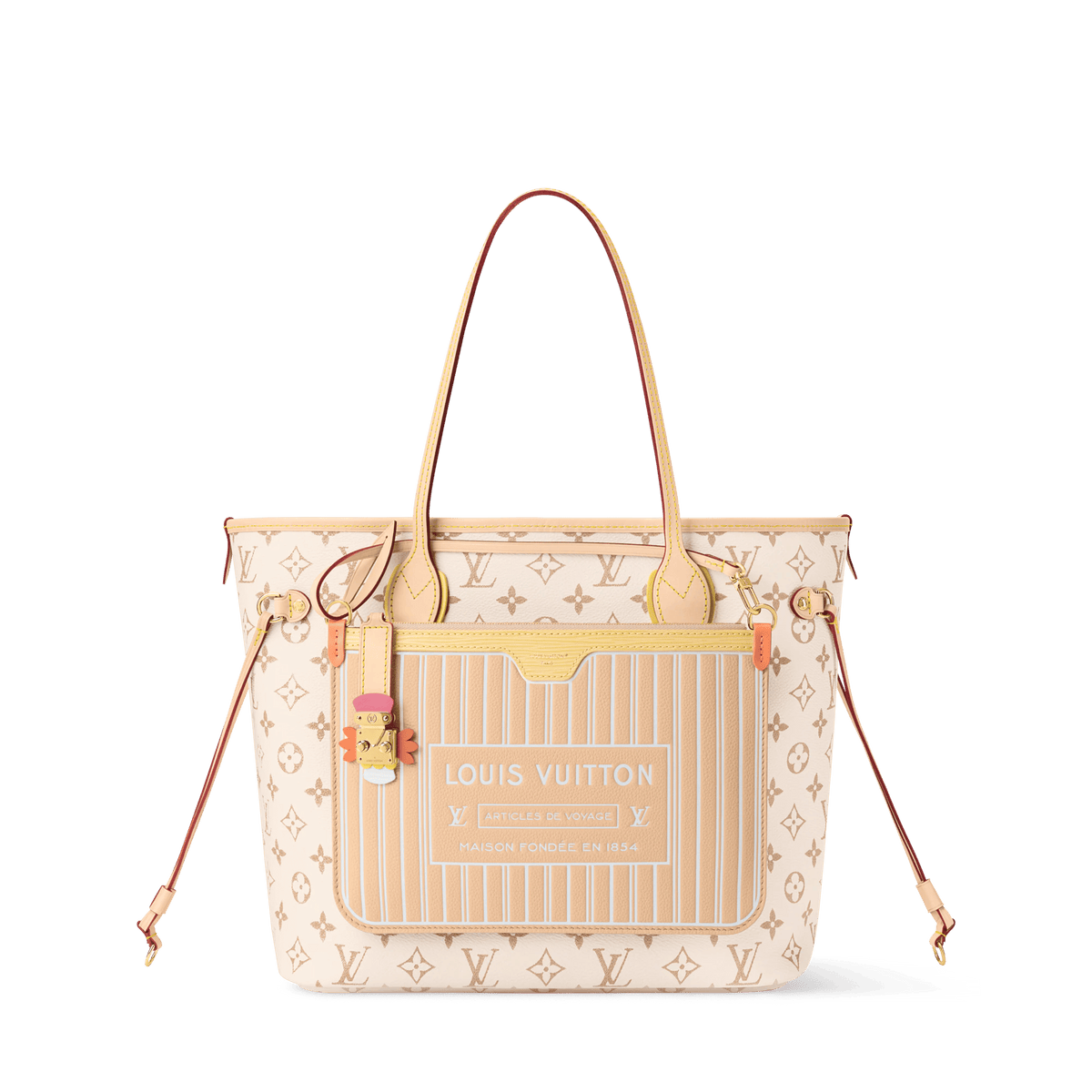 Women's Neverfull Inside Out MM Monogram Dune Canvas Tote Bag