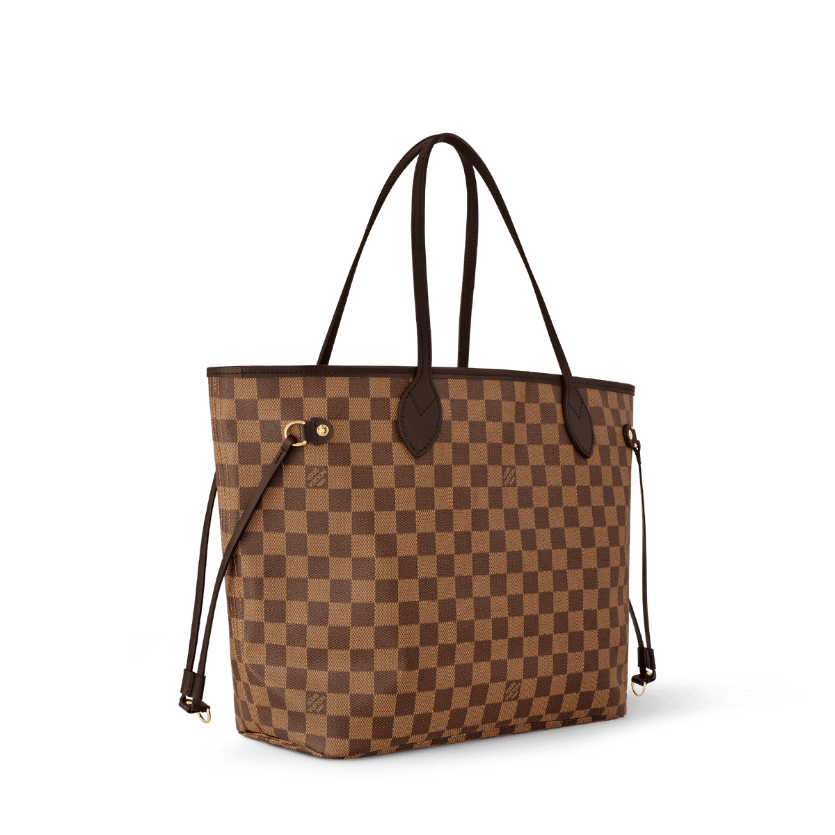 Women's Neverfull MM Damier Ebene Rose Ballerine Tote Bag