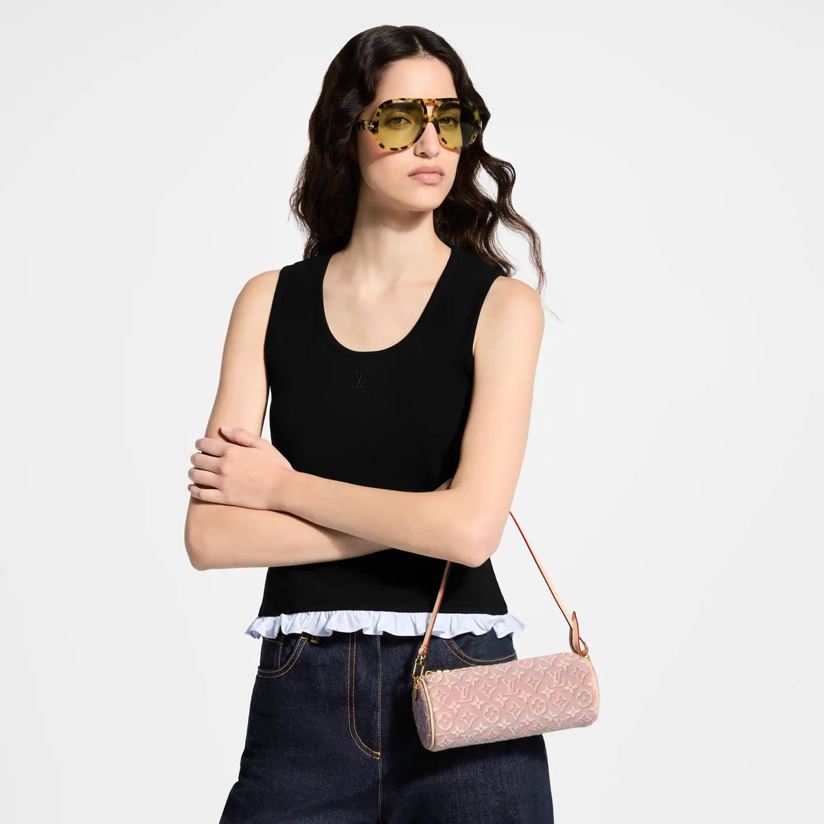 Women's Pochette Papillon Monogram Emblème Rose Ruban Nano Bag