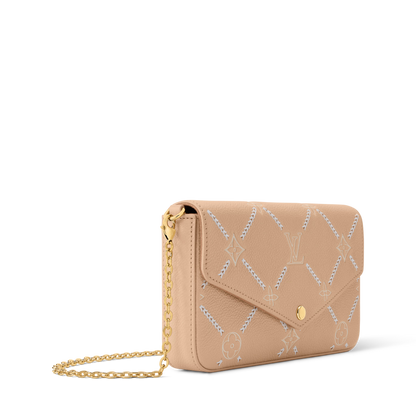 Pochette Félicie Monogram Empreinte Leather Hazelnut Couture Gold-Toned Hardware