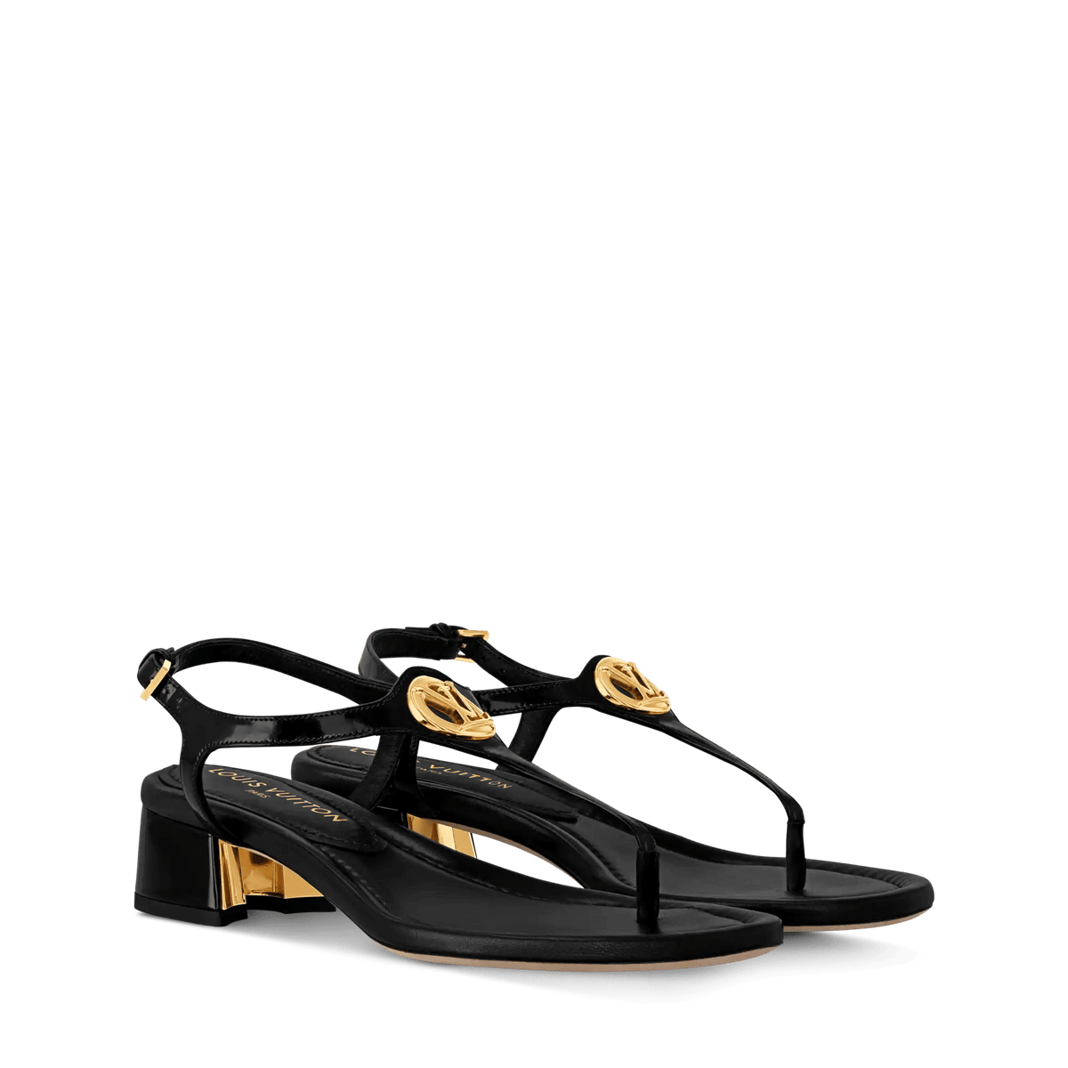 Women's Sunkiss Sandal Black Patent Calf Leather 1AHO62