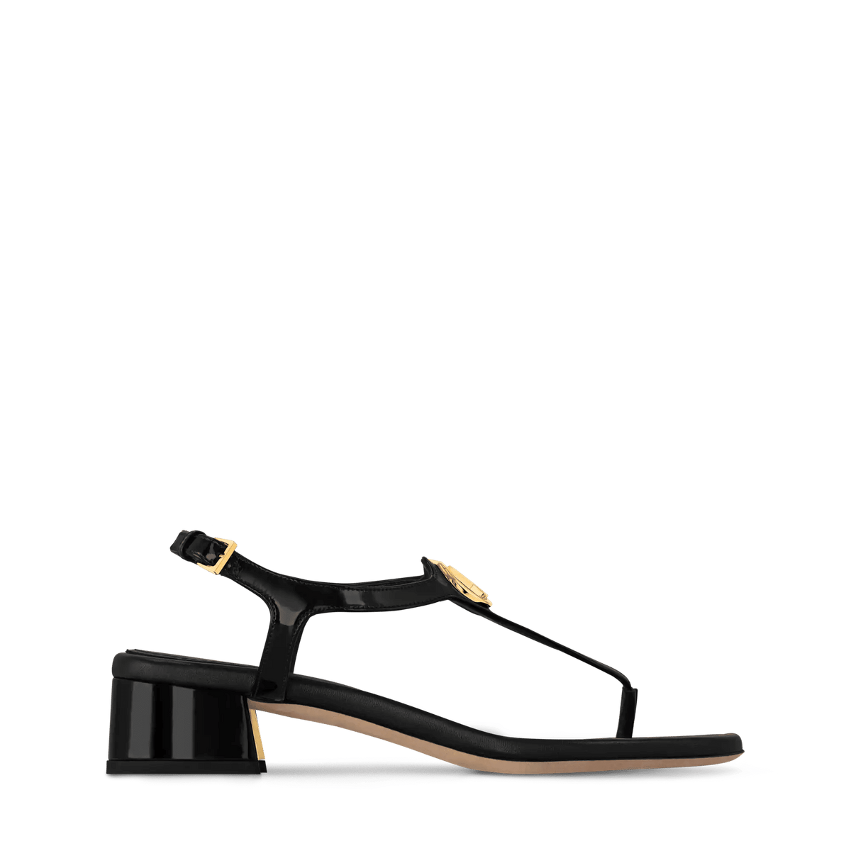 Women's Sunkiss Sandal Black Patent Calf Leather 1AHO62