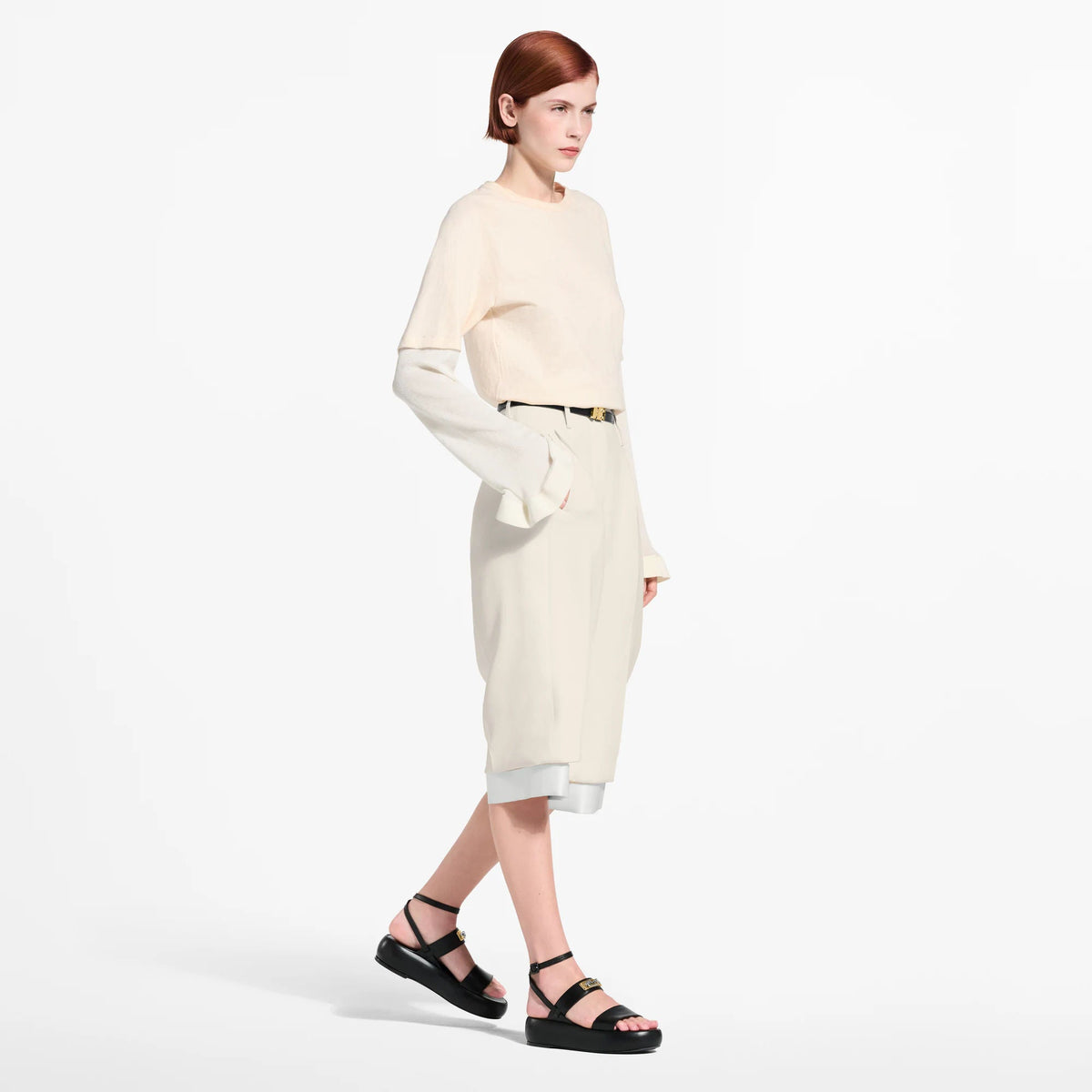 Women's Swing Lock Platform Lambskin Sandal 1AJYDL