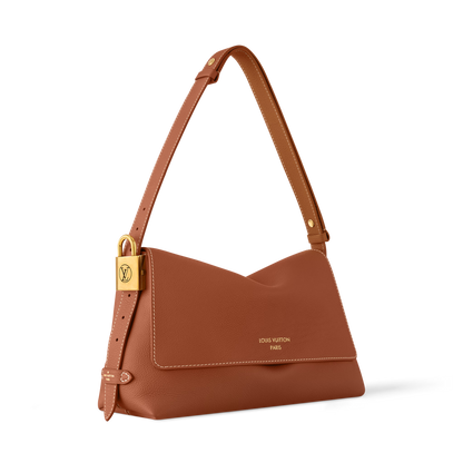 Women's Low Key Messenger Cognac Calfskin Leather Flap Bag M13151