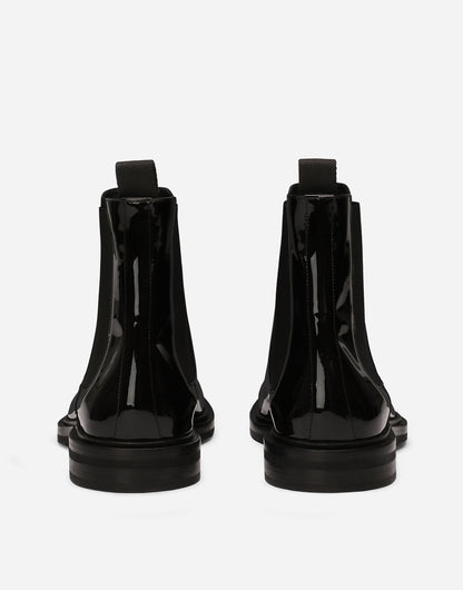 Patent Calfskin Leather Ankle Boots