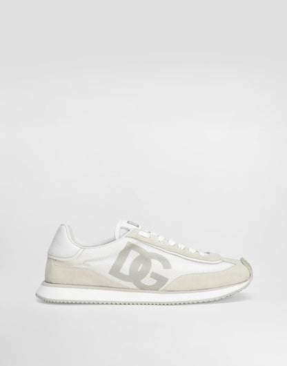 Men's DG CUSHION Mixed-Material Sneakers White