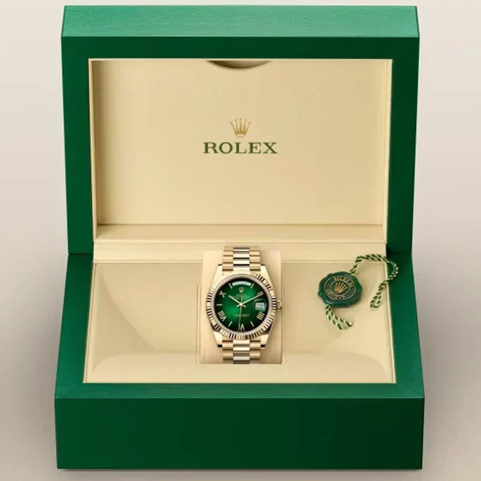 Day-Date 40 Oyster, 40 mm, Yellow Gold, Green Ombré Dial, Ref 228238-0069